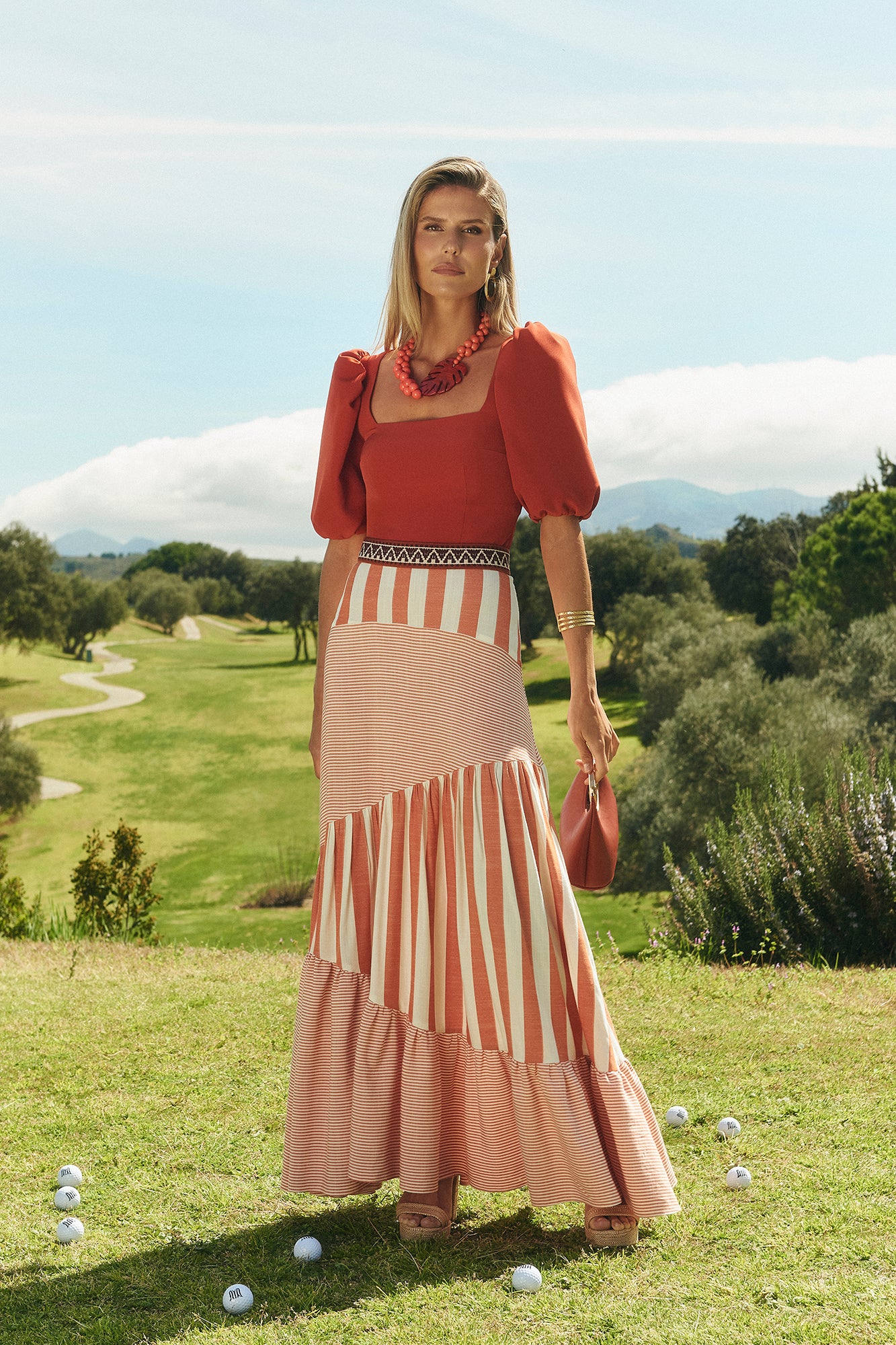 Falda Aurora Terracota Estampada - Image 3