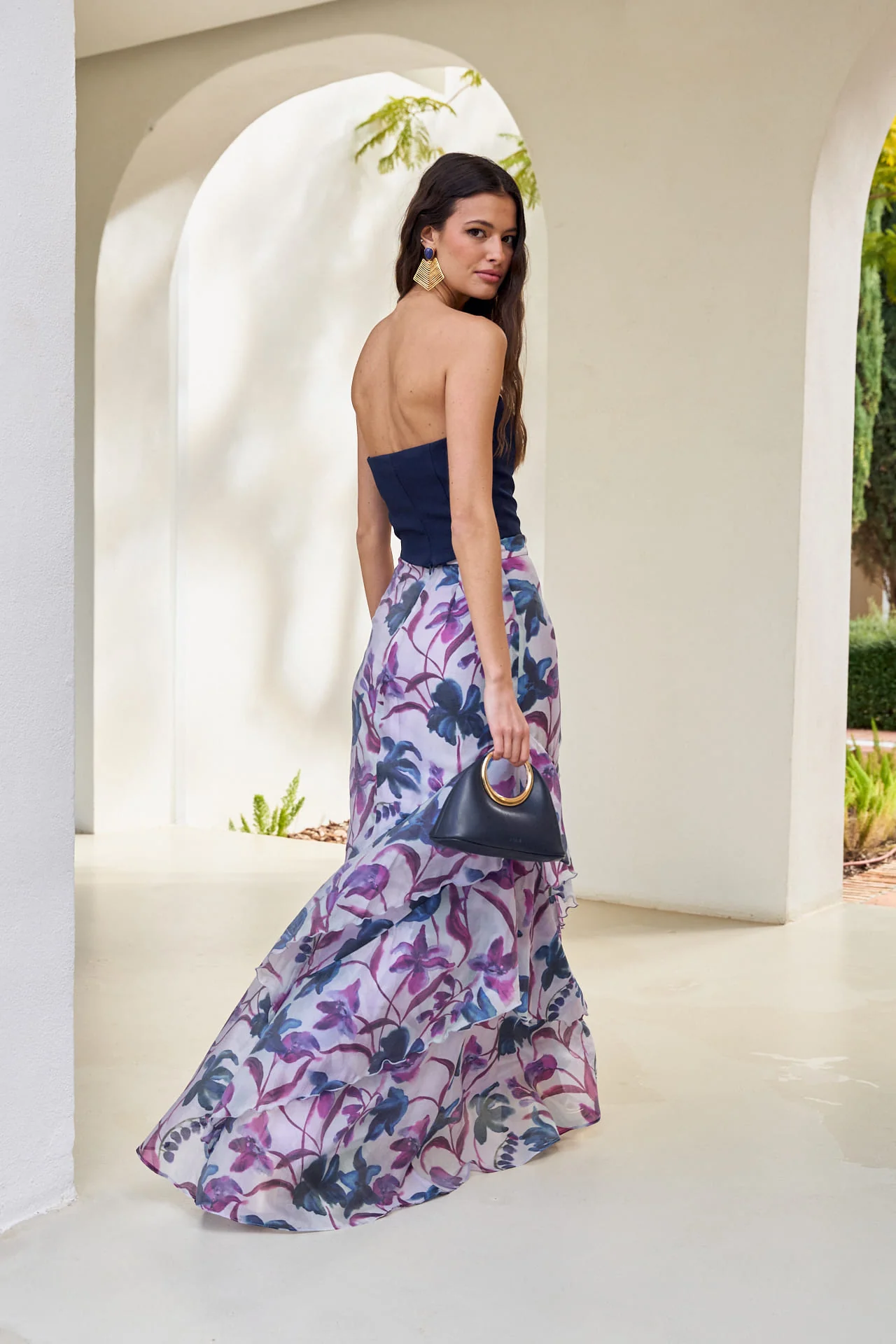 Falda Marea Estampada Morada - Image 3