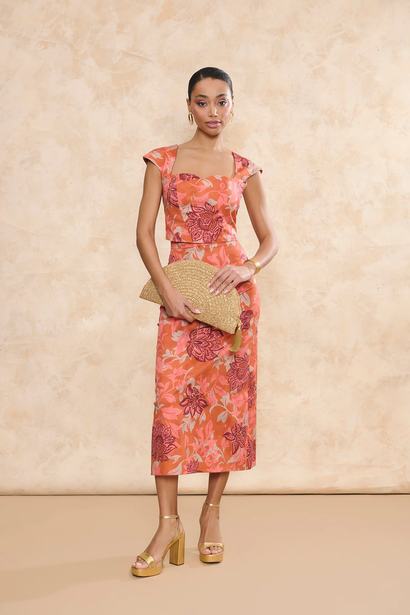 Falda Rumba Estampado Flores Coral - Image 2