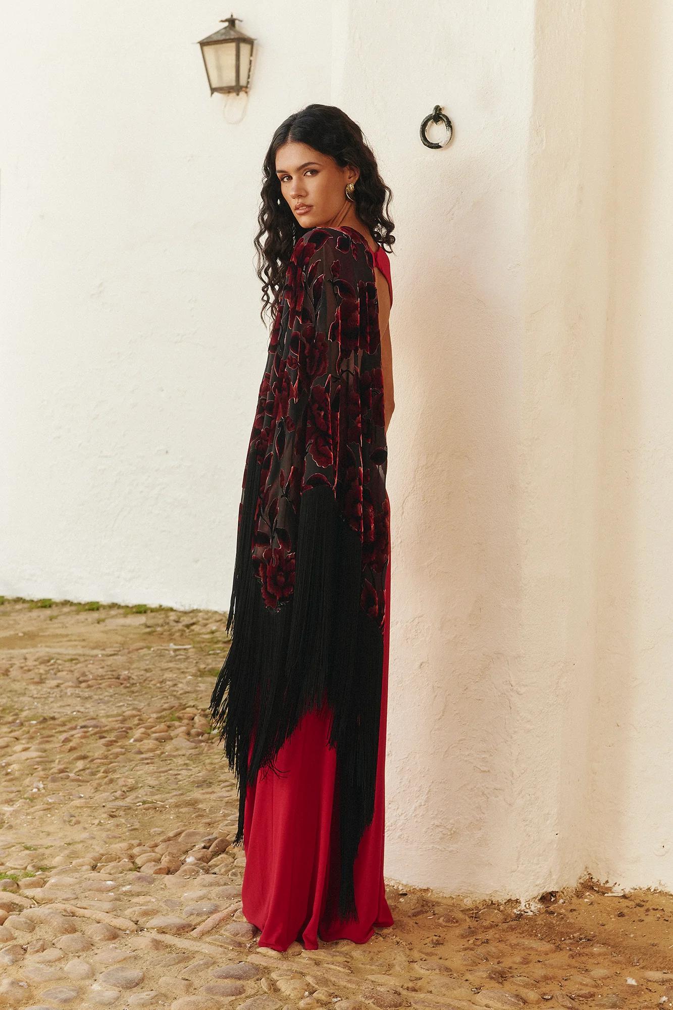 Mantón Ólea Estampado Burdeos - Image 3
