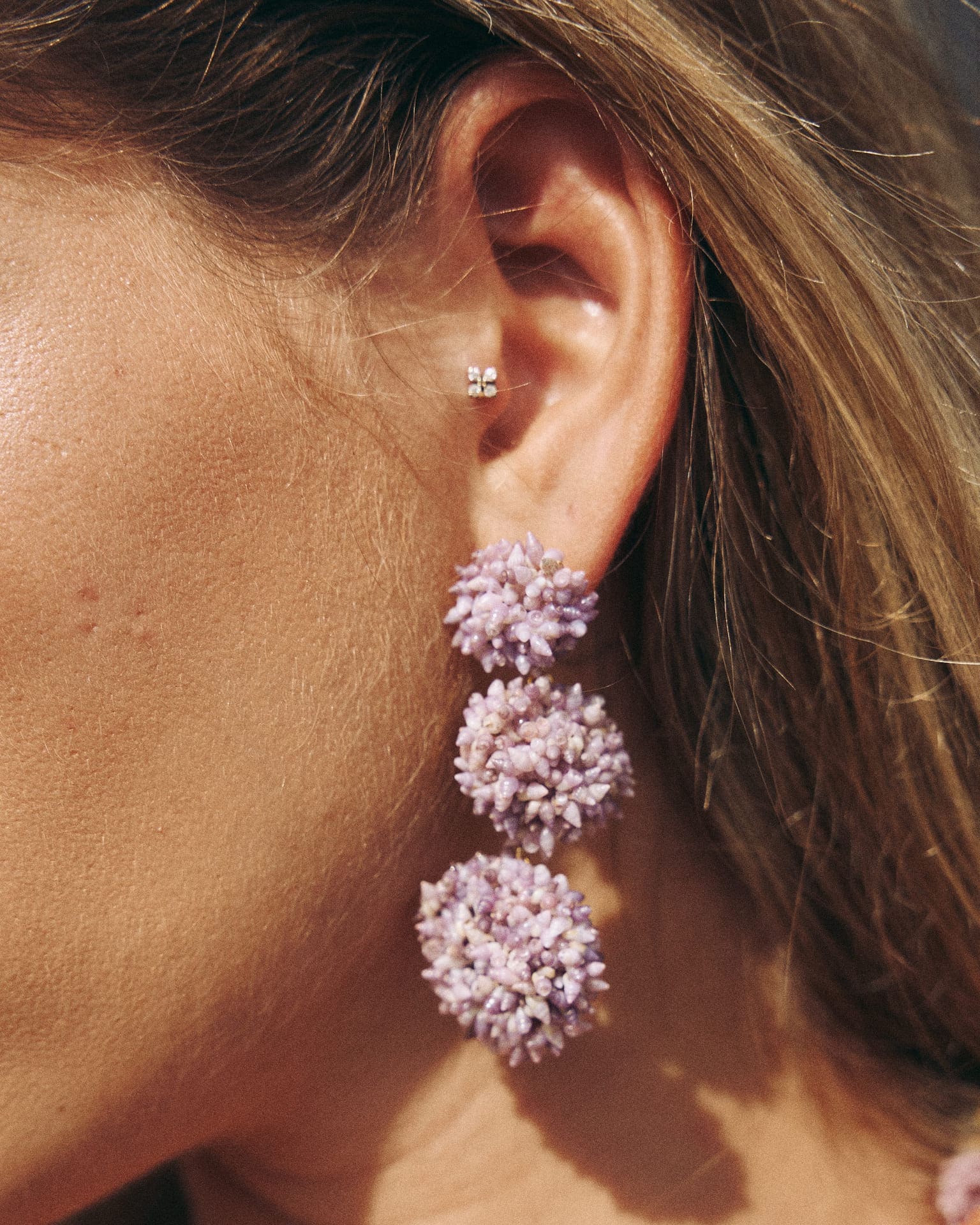 Pendientes Orballo Morado Largos