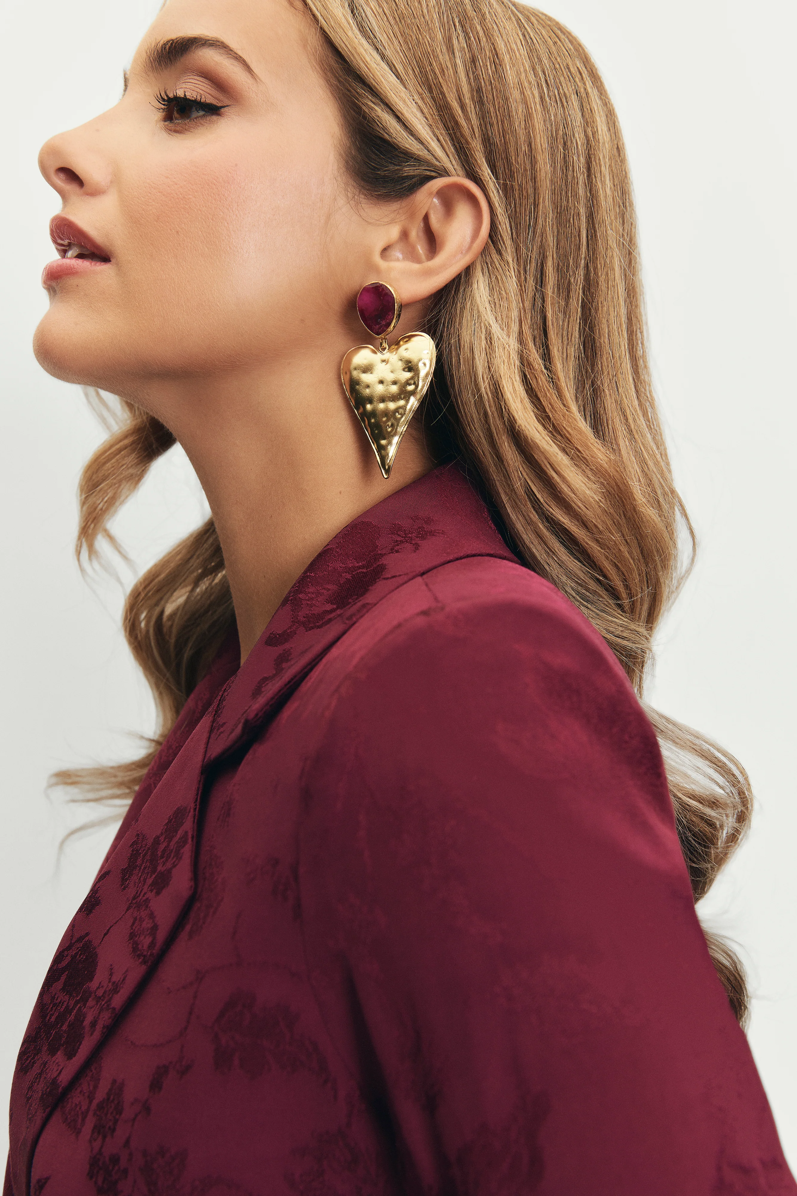 Pendientes Corazón Berenjena - Image 2