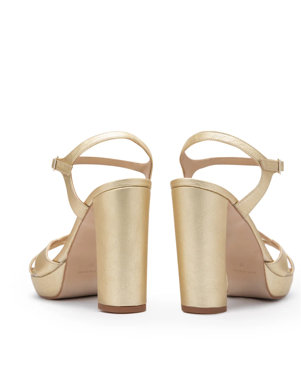 Sandalias Lauren de cuero Dorada - Image 3