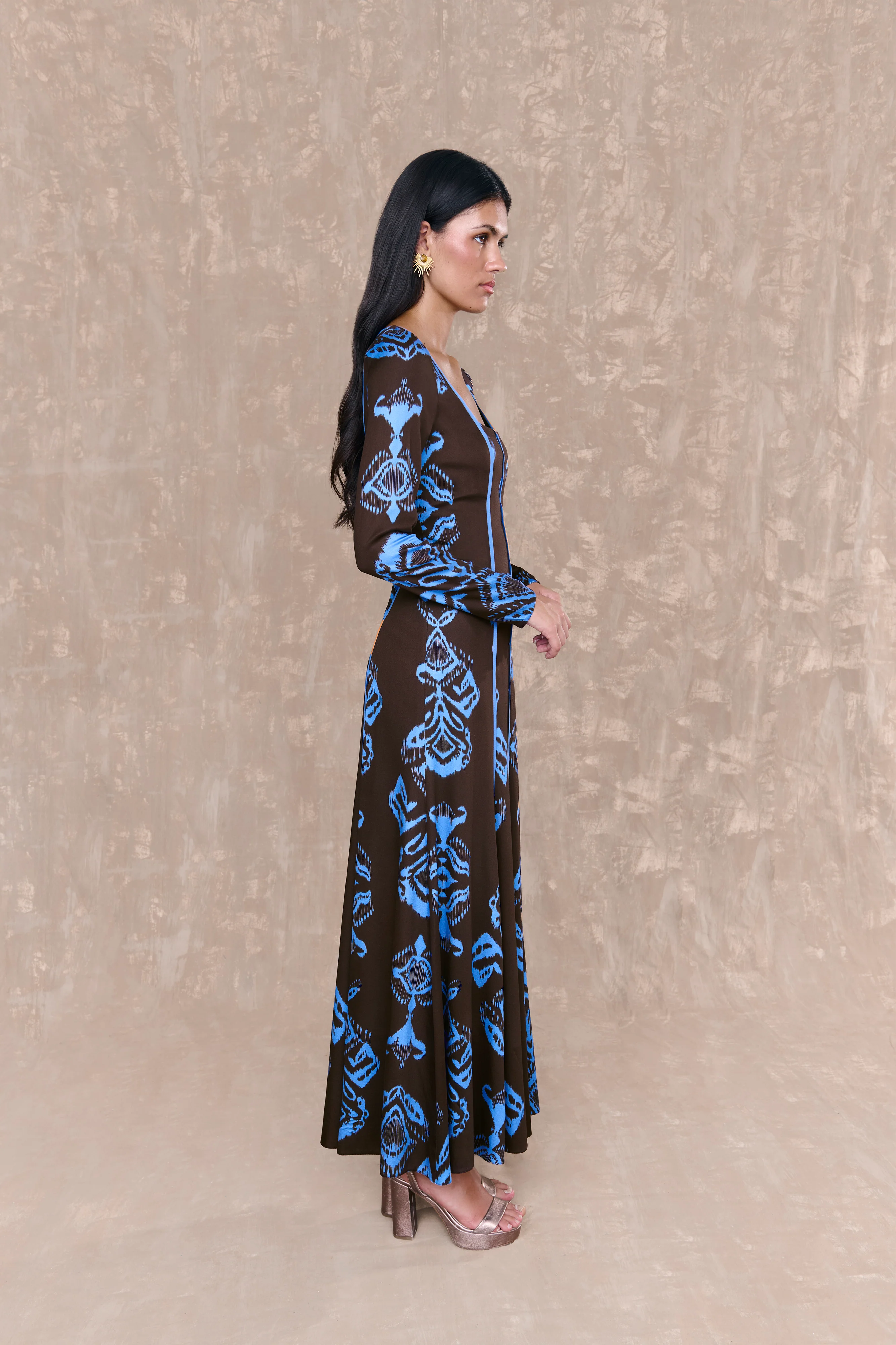 Vestido Aline Estampado Marron - Image 4
