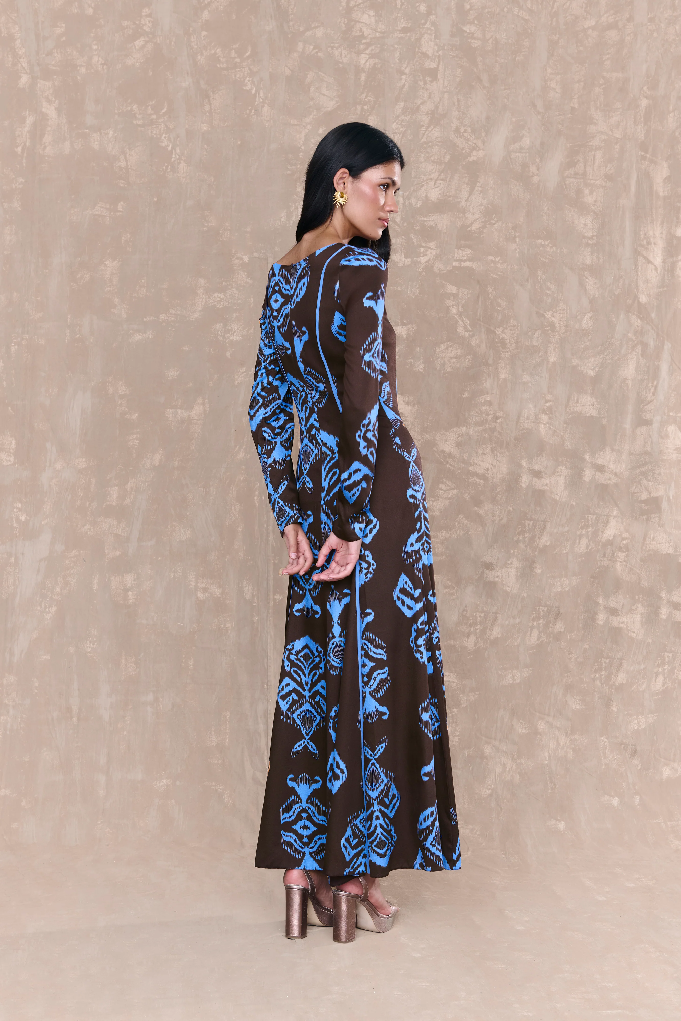Vestido Aline Estampado Marron - Image 5