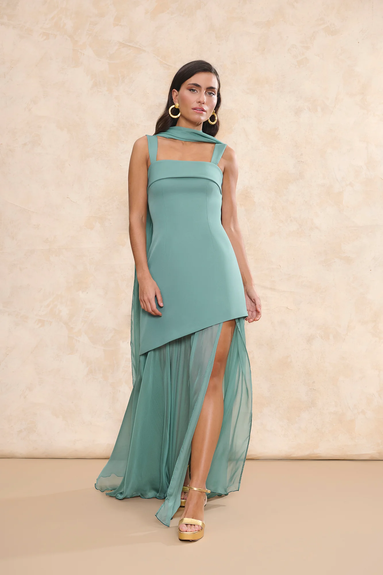 Vestido Ámbar Verde Empolvado - Image 2