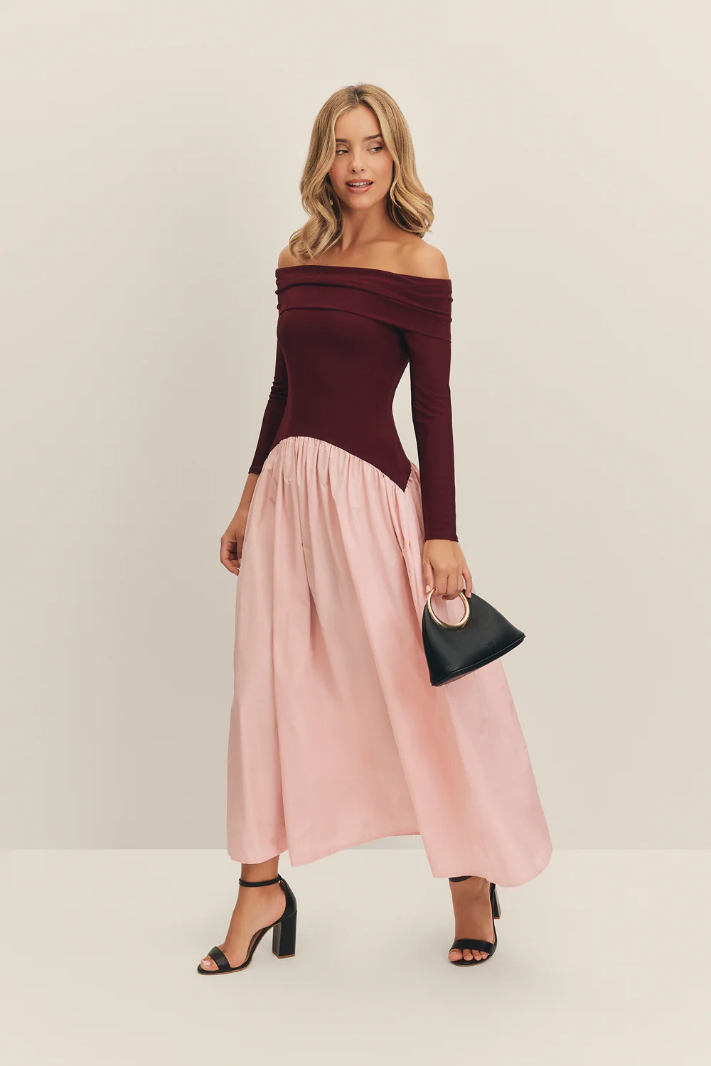 Vestido Infinita Bicolor Berenjena y Rosa