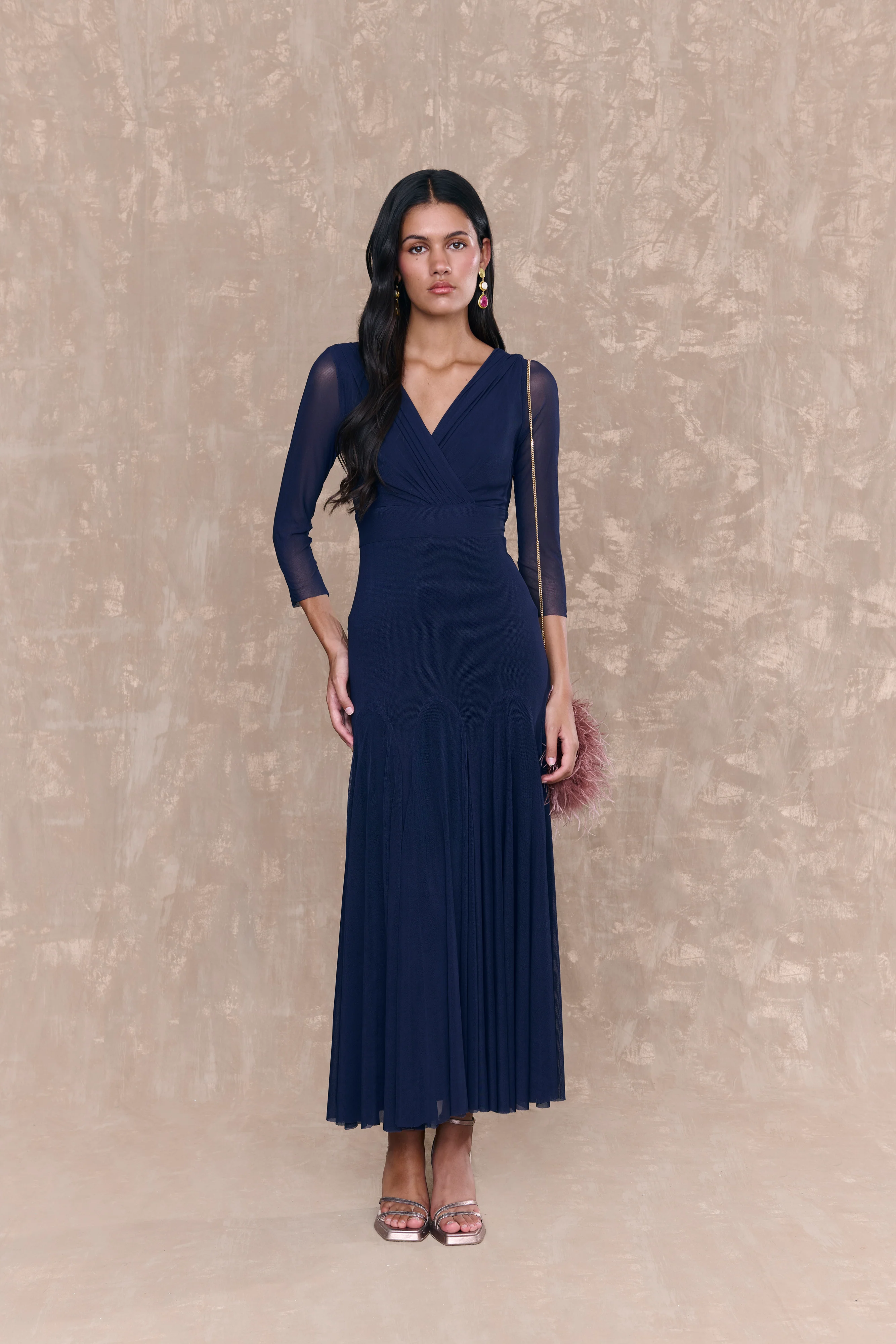Vestido Lana Azul Marino