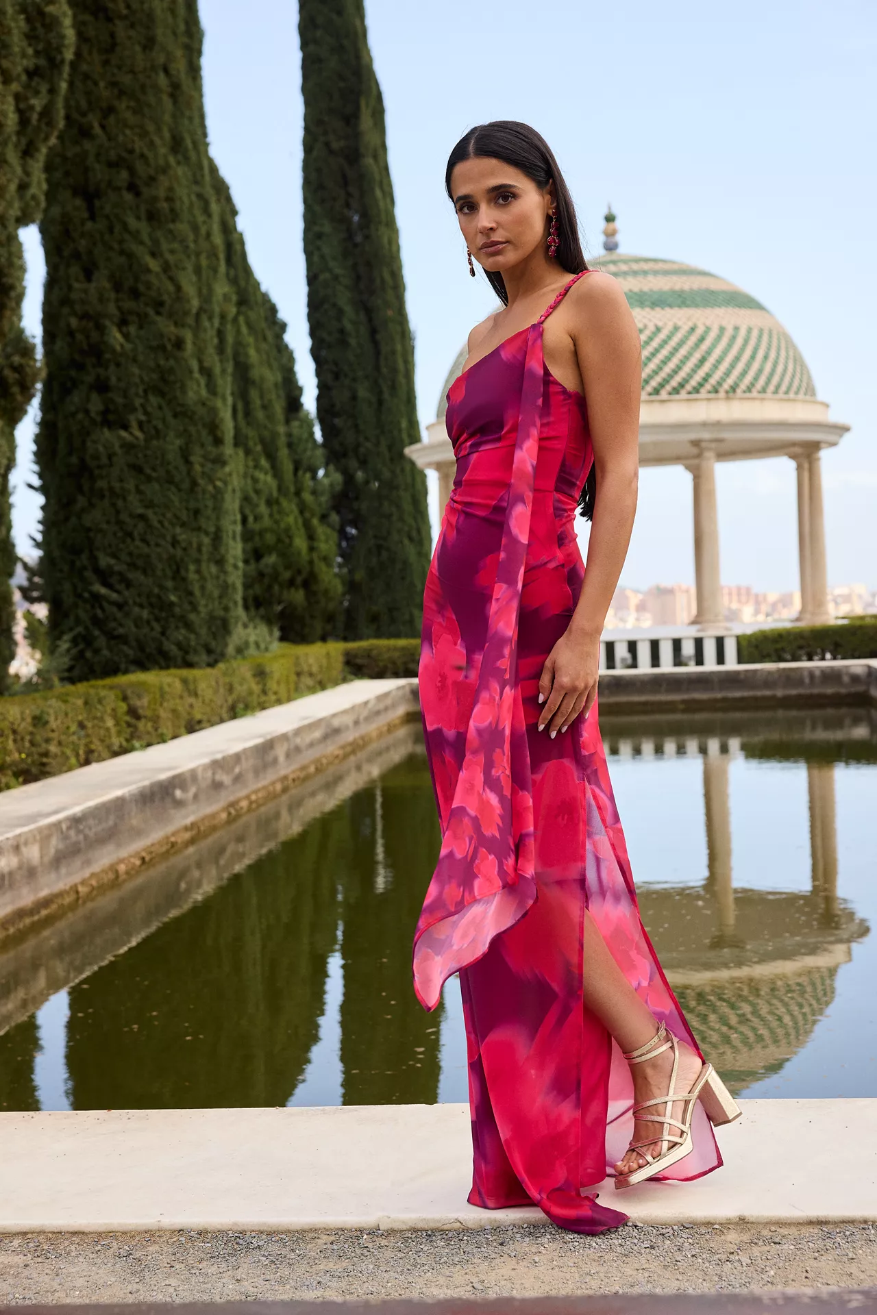 Vestido Loto Estampado Morado