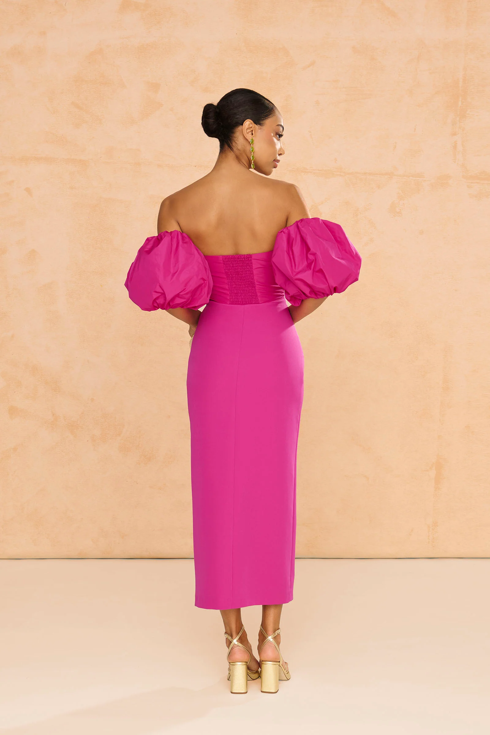 Vestido Midi Manuela Fucsia - Image 3