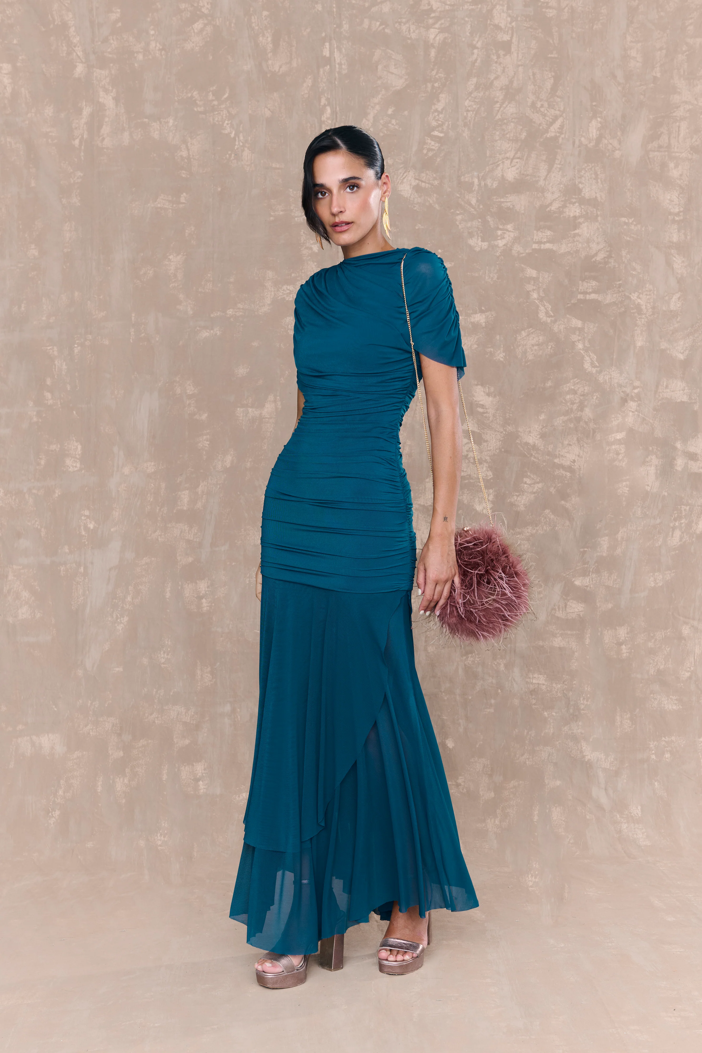 Vestido Margot Azul Petróleo