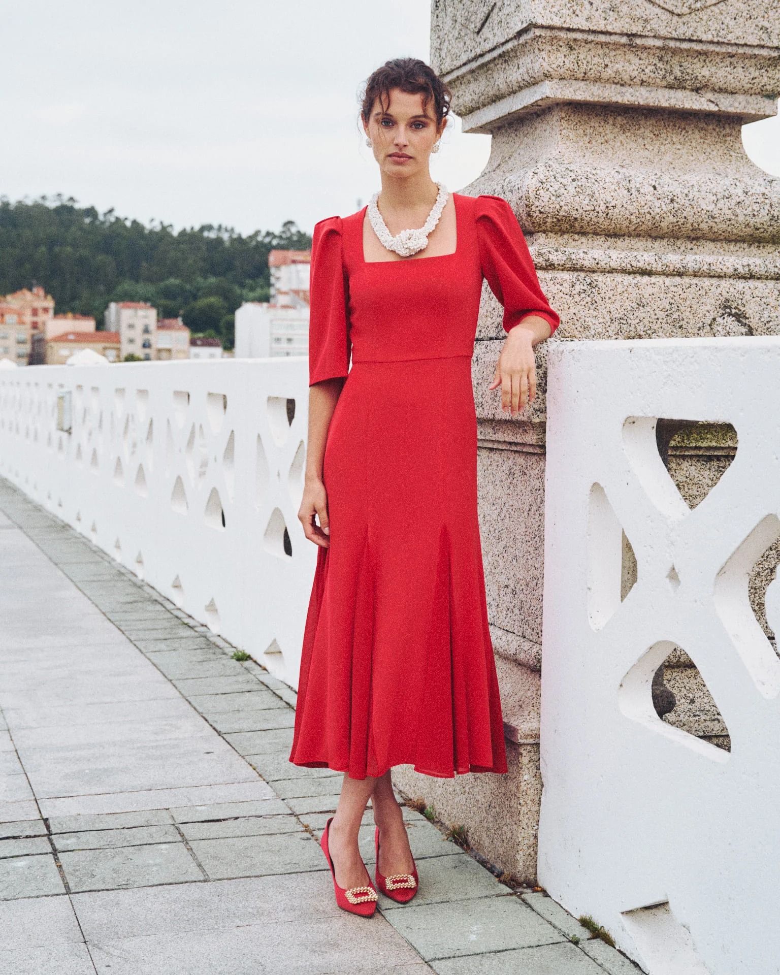 Vestido Midi Lara Rojo - Image 3
