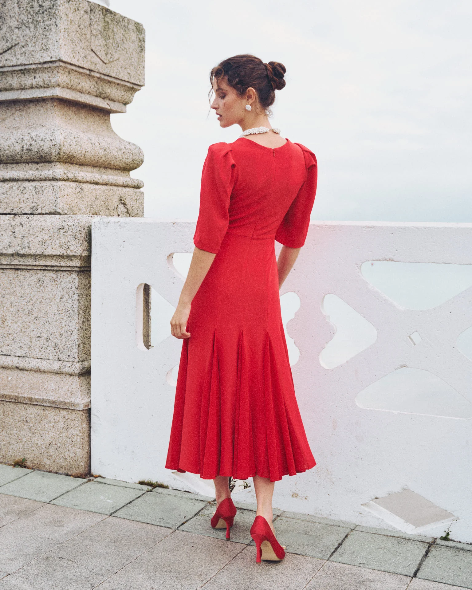 Vestido Midi Lara Rojo - Image 4