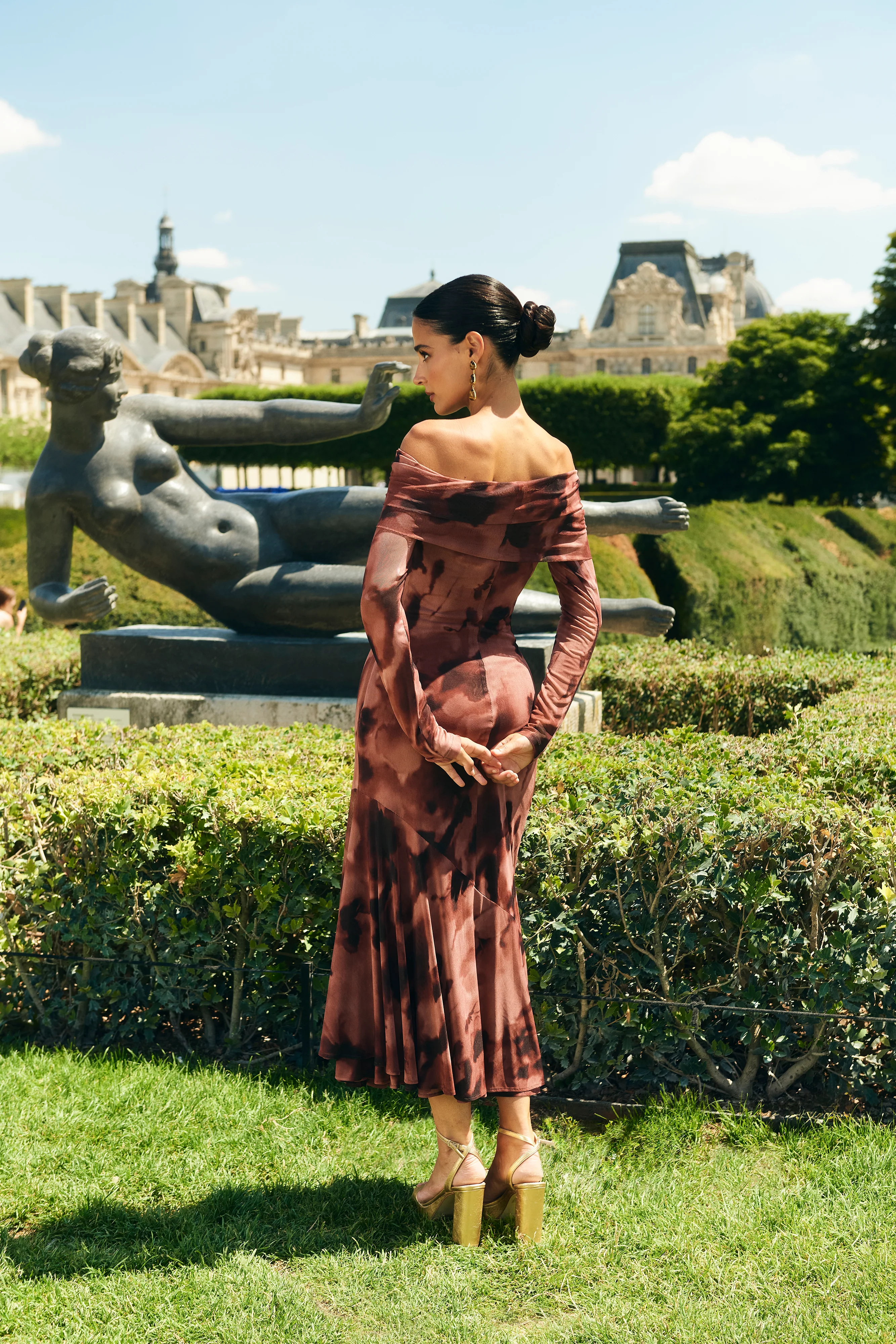 Vestido Mindi Estampado Marrón - Image 3