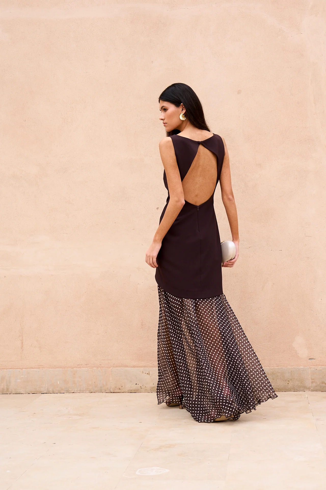 Vestido Nur Lunares Marrón - Image 2