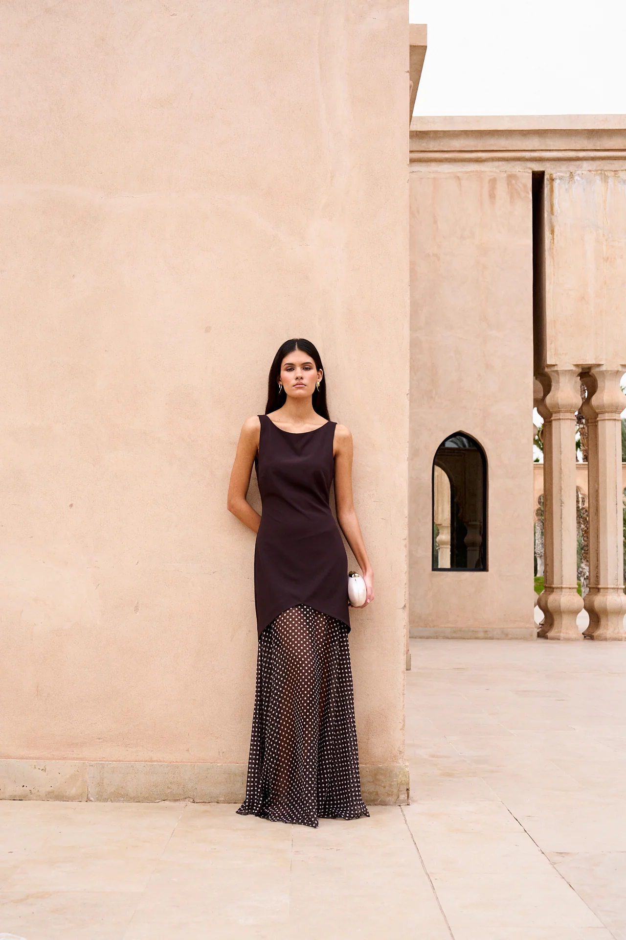 Vestido Nur Lunares Marrón - Image 3