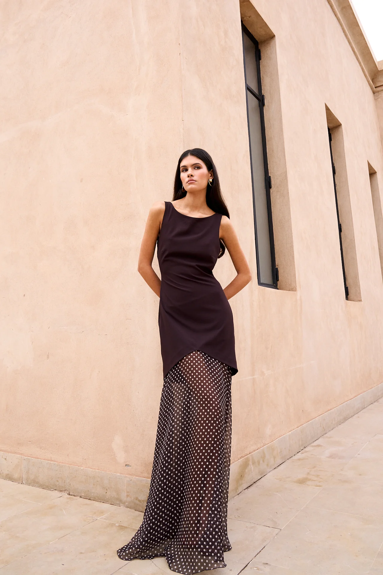 Vestido Nur Lunares Marrón - Image 4