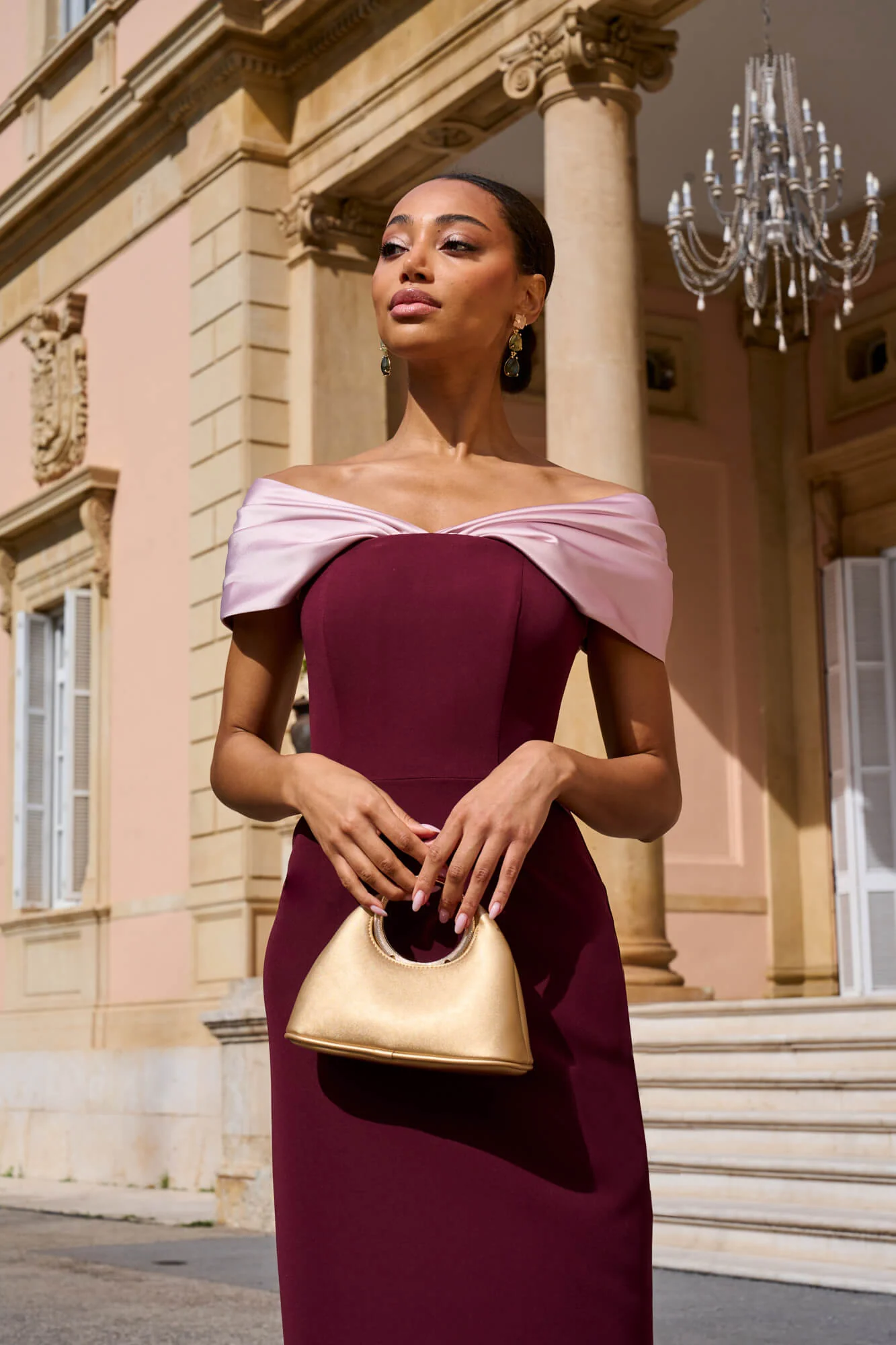 Vestido Rafaela Berenjena y Rosa - Image 4