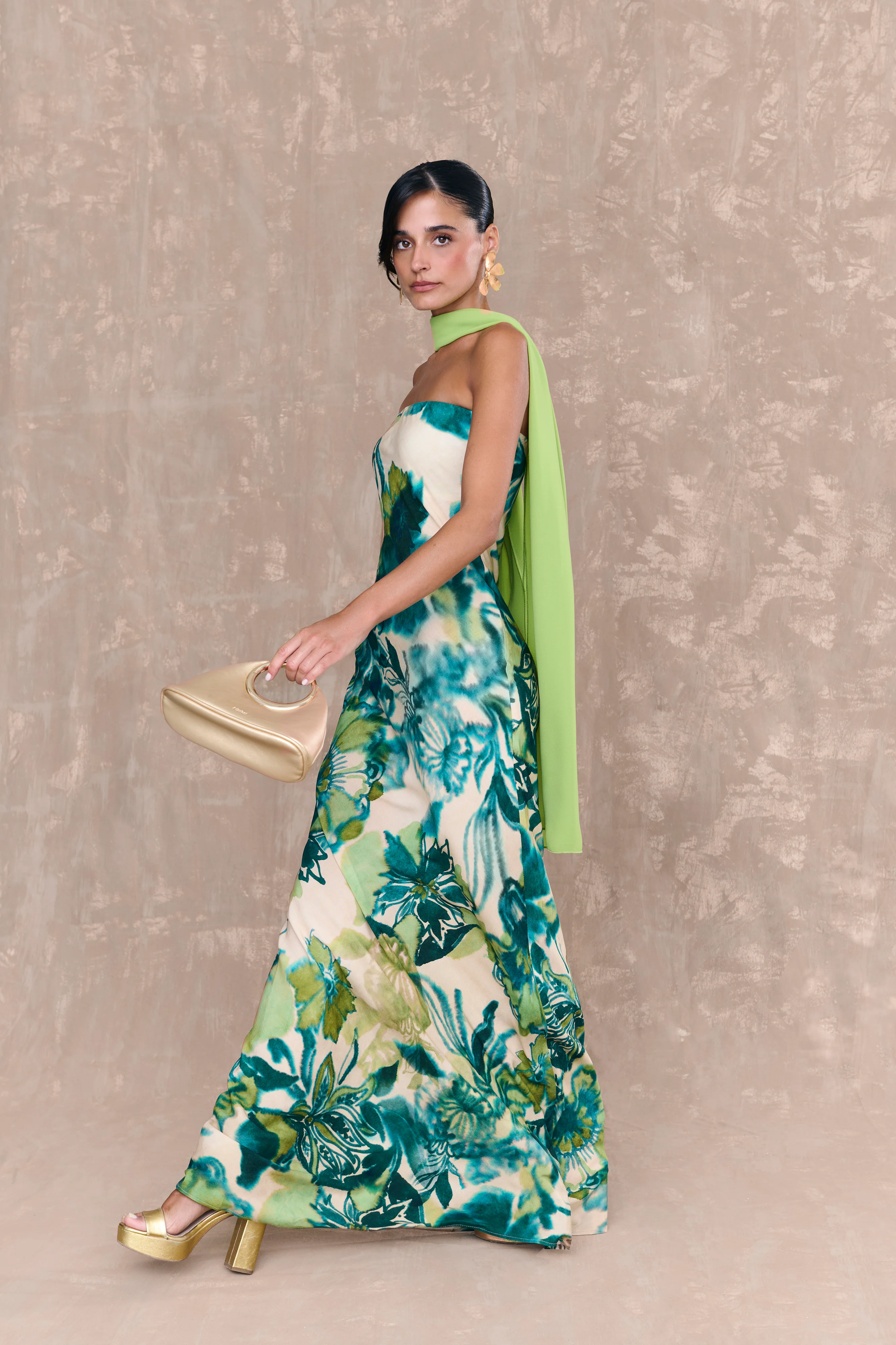Vestido Zoe Estampado Floral Verde - Image 3